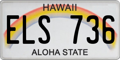 HI license plate ELS736