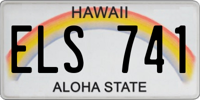 HI license plate ELS741