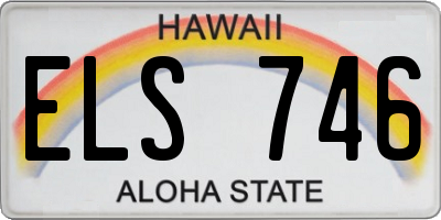 HI license plate ELS746