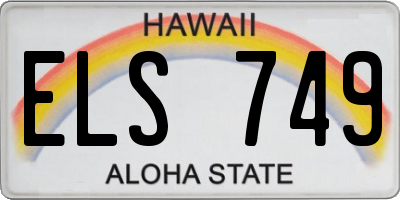 HI license plate ELS749