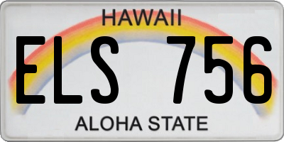 HI license plate ELS756