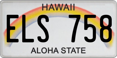 HI license plate ELS758