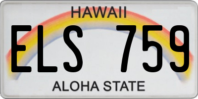 HI license plate ELS759