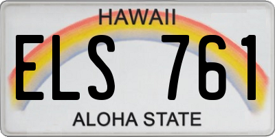 HI license plate ELS761