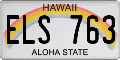 HI license plate ELS763
