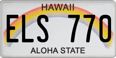 HI license plate ELS770