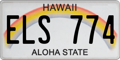 HI license plate ELS774