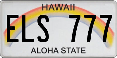 HI license plate ELS777