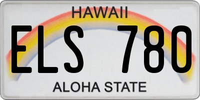 HI license plate ELS780