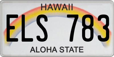 HI license plate ELS783