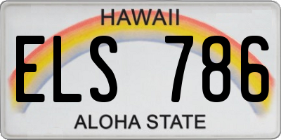 HI license plate ELS786