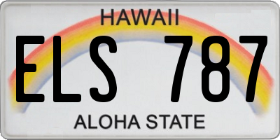 HI license plate ELS787