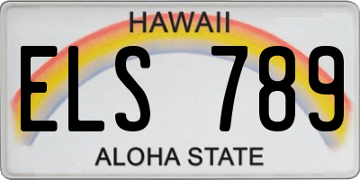 HI license plate ELS789