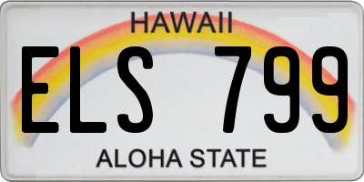 HI license plate ELS799
