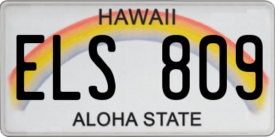 HI license plate ELS809