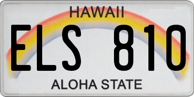 HI license plate ELS810