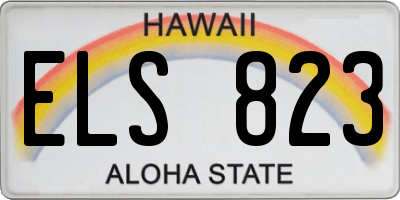 HI license plate ELS823