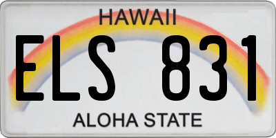 HI license plate ELS831