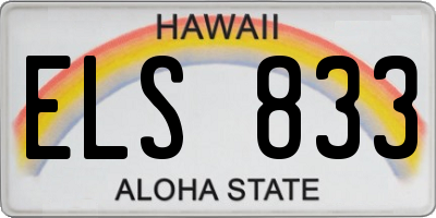 HI license plate ELS833