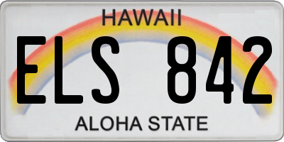 HI license plate ELS842