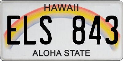 HI license plate ELS843