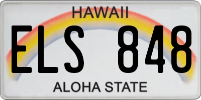 HI license plate ELS848