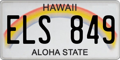 HI license plate ELS849