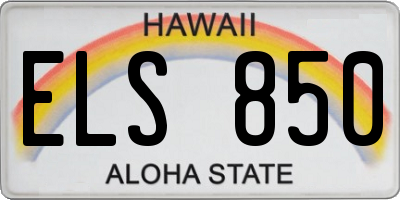 HI license plate ELS850