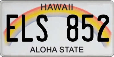 HI license plate ELS852
