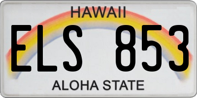 HI license plate ELS853