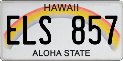 HI license plate ELS857