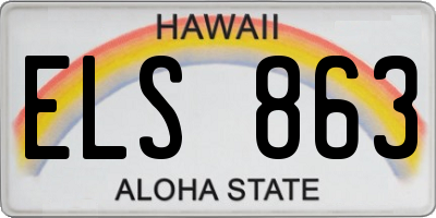 HI license plate ELS863