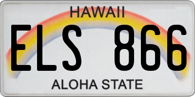 HI license plate ELS866