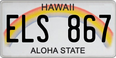HI license plate ELS867