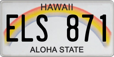 HI license plate ELS871