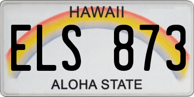 HI license plate ELS873