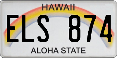 HI license plate ELS874