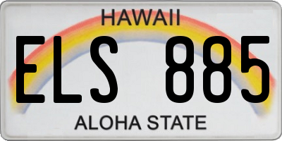 HI license plate ELS885