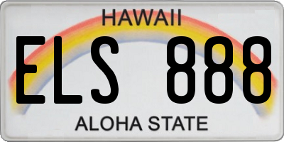 HI license plate ELS888