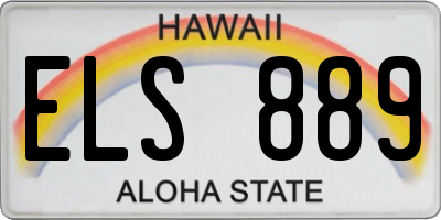 HI license plate ELS889