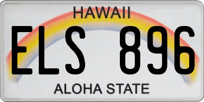 HI license plate ELS896