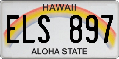 HI license plate ELS897