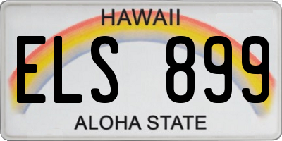 HI license plate ELS899