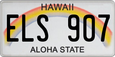 HI license plate ELS907