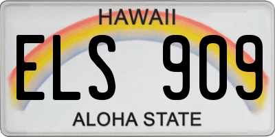 HI license plate ELS909