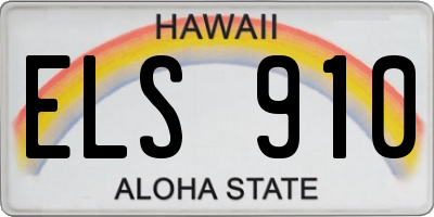 HI license plate ELS910
