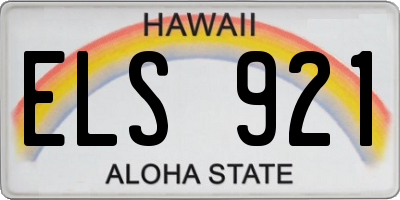 HI license plate ELS921