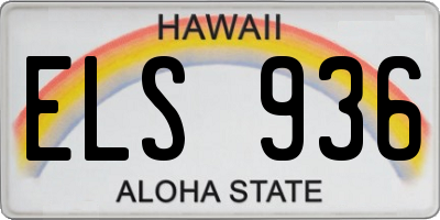 HI license plate ELS936