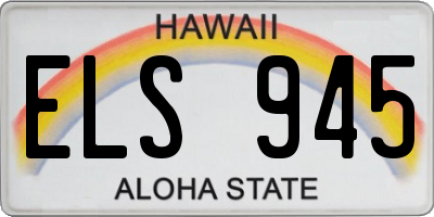 HI license plate ELS945