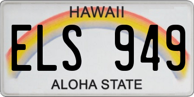 HI license plate ELS949